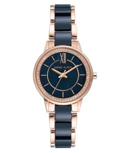 Anne Klein Premium Crystal Accented Ceramic Bracelet Watch