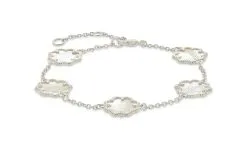 Sterling Forever Rose Clover Station Bracelet 15 Sterling Forever Rose Clover Station Bracelet -Jewelry Accessories B1OTB0863CL 2001488 2