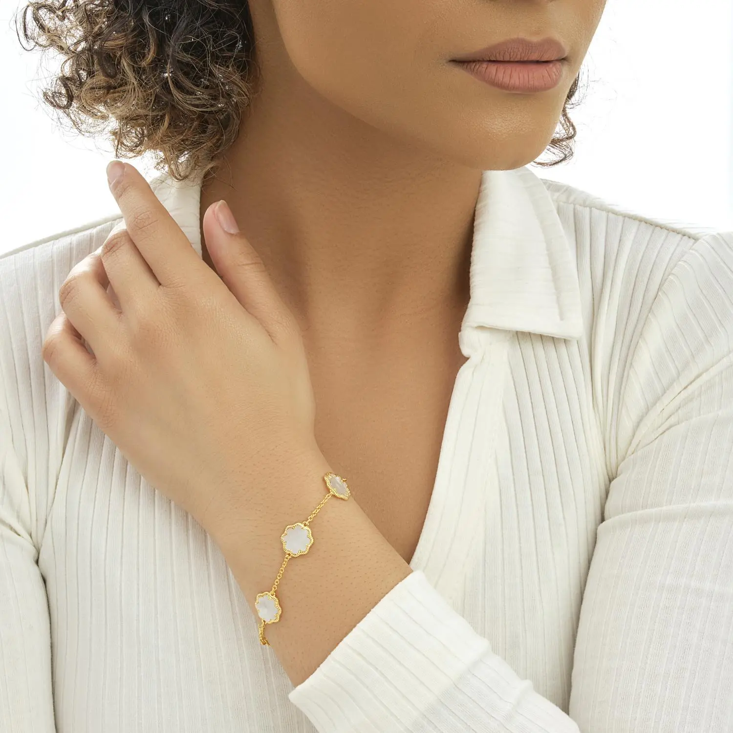 Sterling Forever Rose Clover Station Bracelet 11 Sterling Forever Rose Clover Station Bracelet - Image 9