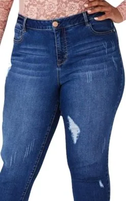 1822 Denim Destructed Raw Hem Ankle Skinny Jean -Jewelry Accessories CA99W1346B1 1756219 4