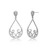 Genevive Sterling Silver Cubic Zirconia Peardrop Swirl Design Earrings -Jewelry Accessories CN51921 1761141 1