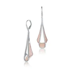 Genevive Sterling Silver Rose Gold Plated Cubic Zirconia Drop Earrings -Jewelry Accessories CN52081 1761141 2