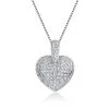 Genevive Sterling Silver White Cubic Zirconia Heart Pendant Necklace -Jewelry Accessories CN52366 1761141 1