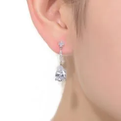 Genevive Sterling Silver Multi Shaped Cubic Zirconia Drop Earrings -Jewelry Accessories CN52443 1761141 3