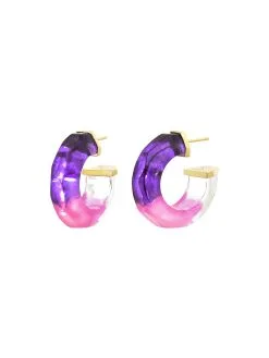 Gold & Honey Tie Dye Huggie Hoop Earrings 22 Gold & Honey Tie Dye Huggie Hoop Earrings -Jewelry Accessories E1347 1761141 9