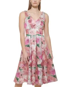 Eliza J Floral V-Neck Midi Dress -Jewelry Accessories EJ2M9872 1917574 4