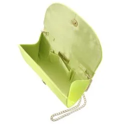 NINA Lucite Chain Clutch -Jewelry Accessories ENCORE E Neon Lime 1943994 16