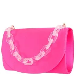 NINA Lucite Chain Clutch -Jewelry Accessories ENCORE E Neon Lime 1943994 20