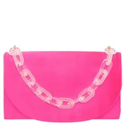 NINA Lucite Chain Clutch -Jewelry Accessories ENCORE E Neon Lime 1943994 24