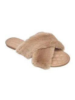 French Connection Sege Furry Criss Cross Flat Sandal -Jewelry Accessories FC SEGE 1753773 12 22ada6d3 97c0 4617 9ce8 469e5d78ea26