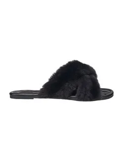 French Connection Sege Furry Criss Cross Flat Sandal -Jewelry Accessories FC SEGE 1753773 4