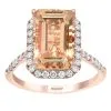 Effy 14K Rose Gold And Diamond Morganite Ring