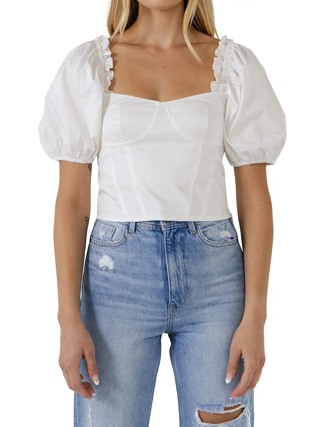 Endless Rose Short Puff Sleeve Cropped Top 6 Endless Rose Short Puff Sleeve Cropped Top - Image 4