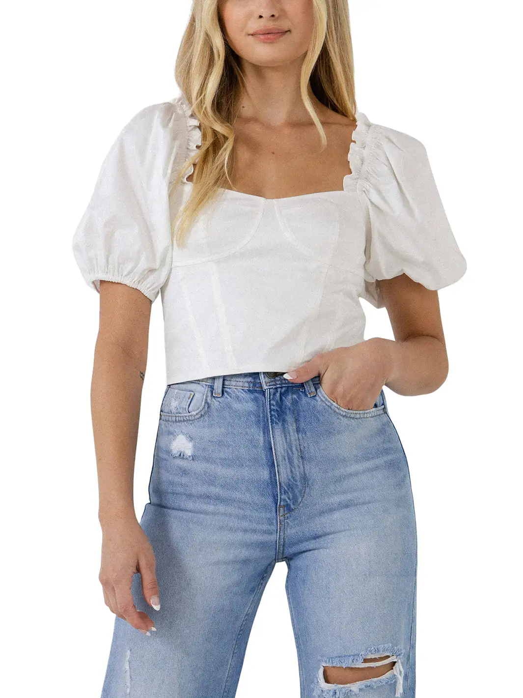Endless Rose Short Puff Sleeve Cropped Top 8 Endless Rose Short Puff Sleeve Cropped Top - Image 6