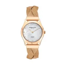 Kenneth Cole Classic Rose Gold Dot And Crystal Stone Hour Markers Watch With Rose Gold Mesh Braided Strap -Jewelry Accessories KCWLG2105702 1761141 4