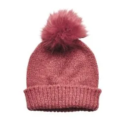San Diego Hat Company Solid Beanie With Faux Fur Pom