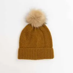 San Diego Hat Company Knit Beanie With Faux Fur Pom