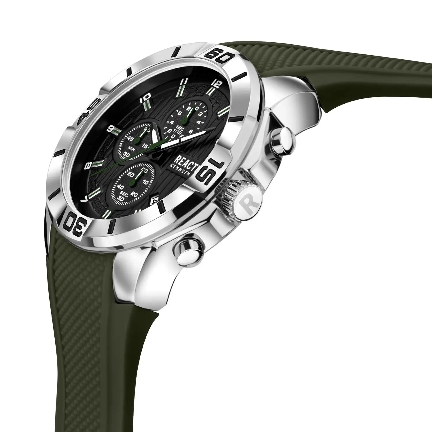 Reaction Kenneth Cole 48mm Three Subdial Silicone Strap Watch 12 Reaction Kenneth Cole 48mm Three Subdial Silicone Strap Watch - Image 10