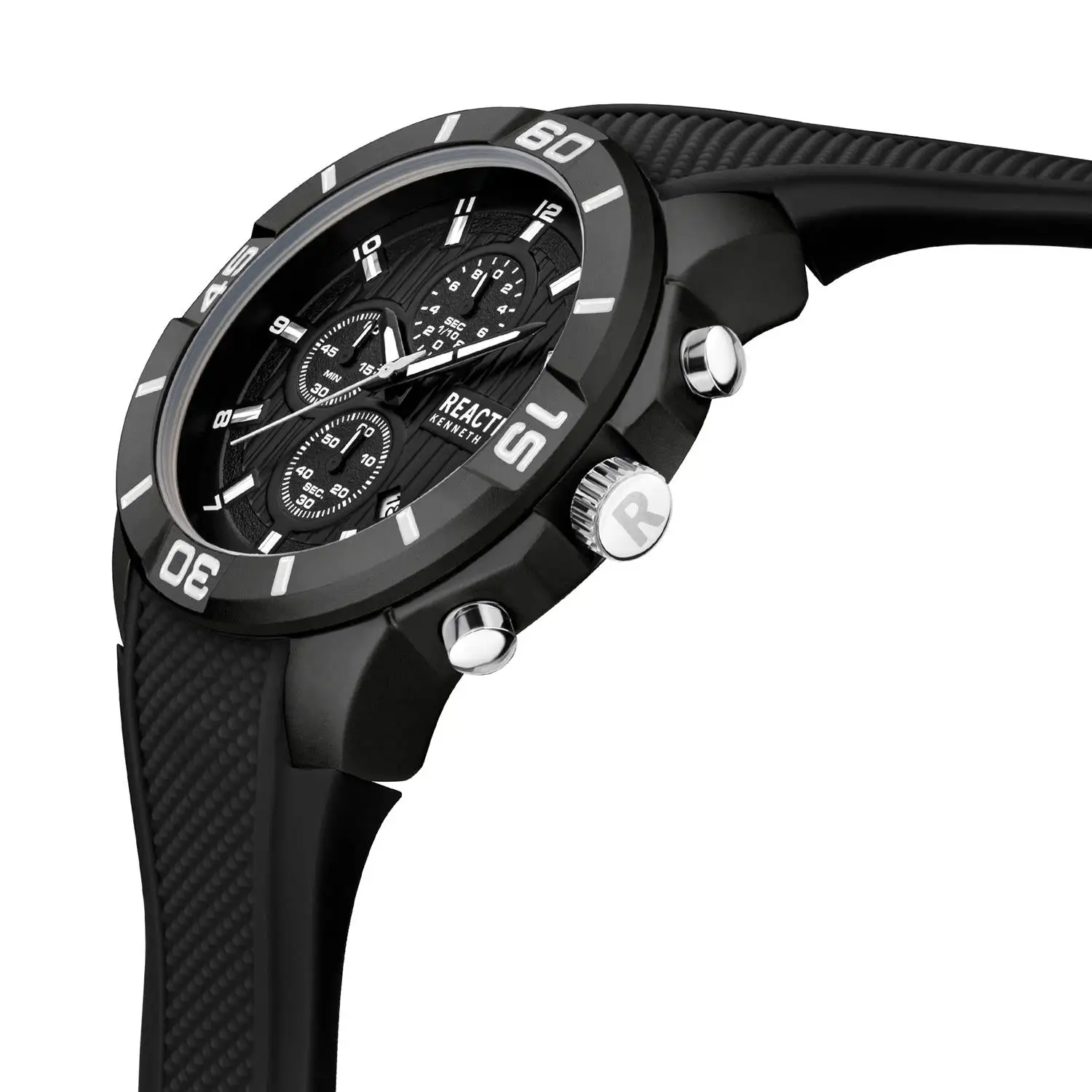 Reaction Kenneth Cole 48mm Three Subdial Silicone Strap Watch 4 Reaction Kenneth Cole 48mm Three Subdial Silicone Strap Watch - Image 2