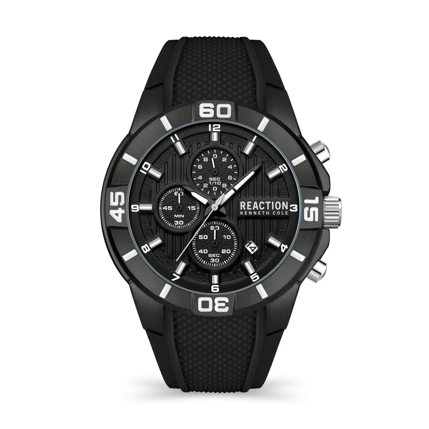 Reaction Kenneth Cole 48mm Three Subdial Silicone Strap Watch 6 Reaction Kenneth Cole 48mm Three Subdial Silicone Strap Watch - Image 4