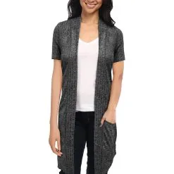 Hybrid & Company Short Sleeve Open-Front Cardigan