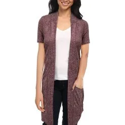 Hybrid & Company Short Sleeve Open-Front Cardigan -Jewelry Accessories KSKW31128 1895569 26 4229f1aa 3fa3 4098 9846 fa6e81360e14