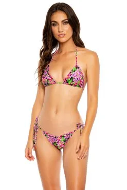 Luli Fama Sexy Señorita Wavy Ruched Back Tie Side Bikini Bottom
