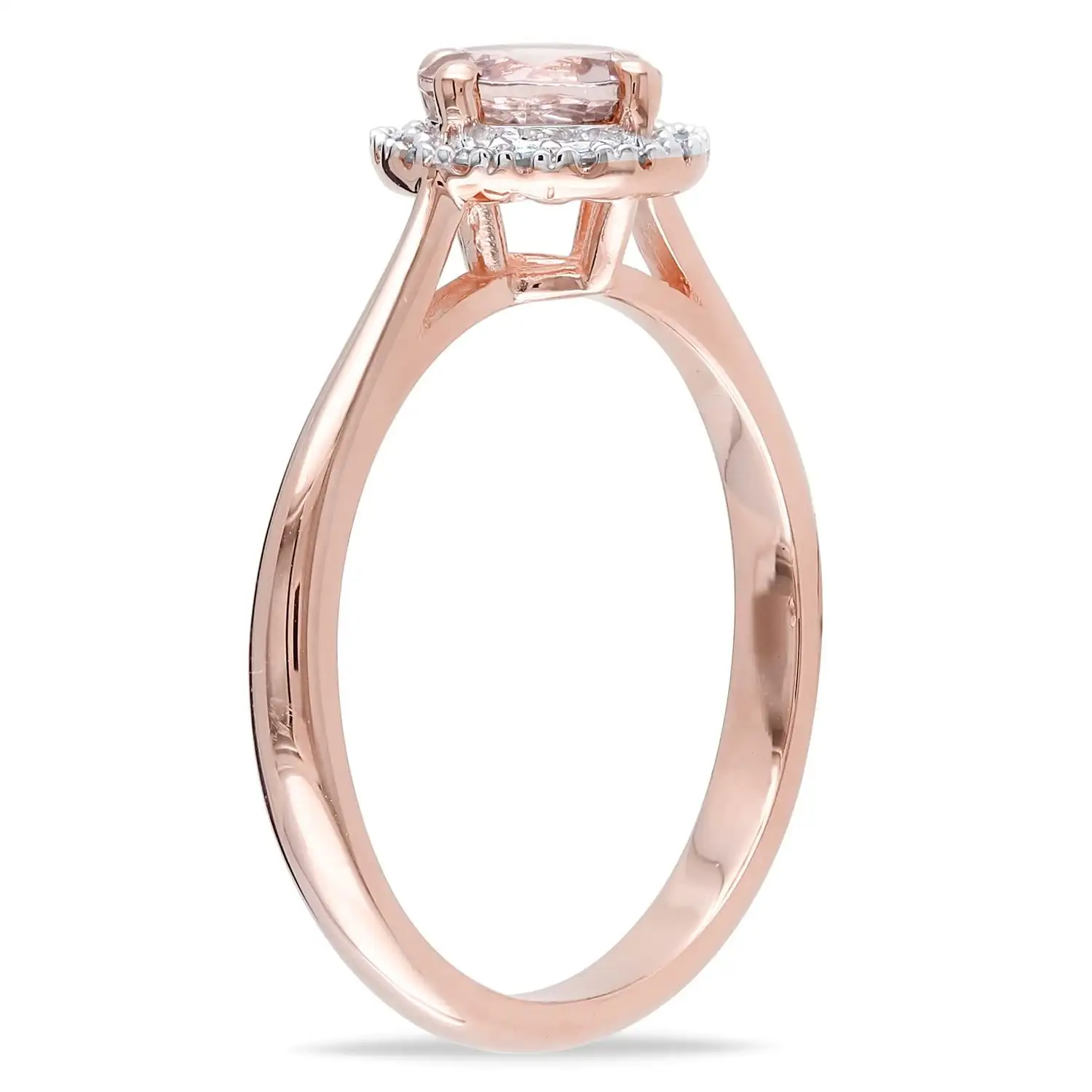 Julianna B Morganite And Diamond Halo Ring 4 Julianna B Morganite And Diamond Halo Ring - Image 2