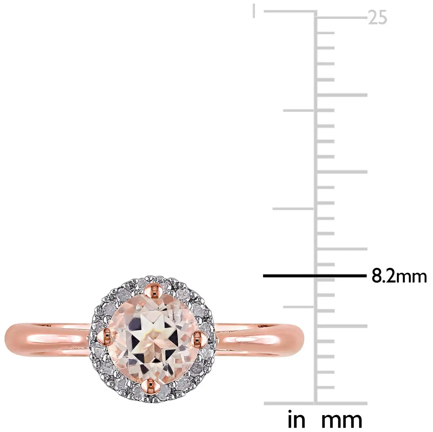 Julianna B Morganite And Diamond Halo Ring 5 Julianna B Morganite And Diamond Halo Ring - Image 3