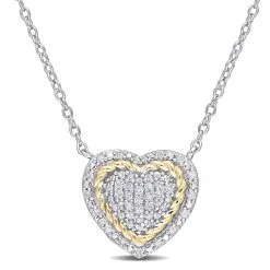 Julianna B Diamond Rope Design Heart Necklace