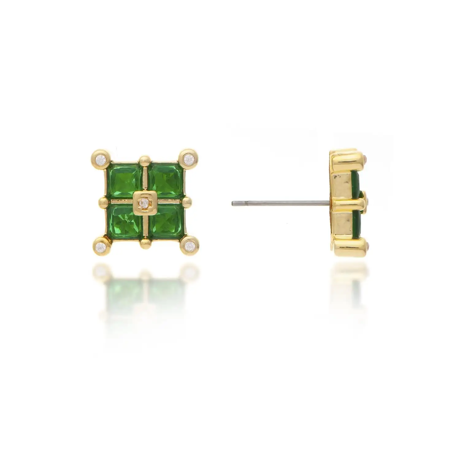 Rivka Friedman Emerald Crystal Stud Earrings 4 Rivka Friedman Emerald Crystal Stud Earrings - Image 2