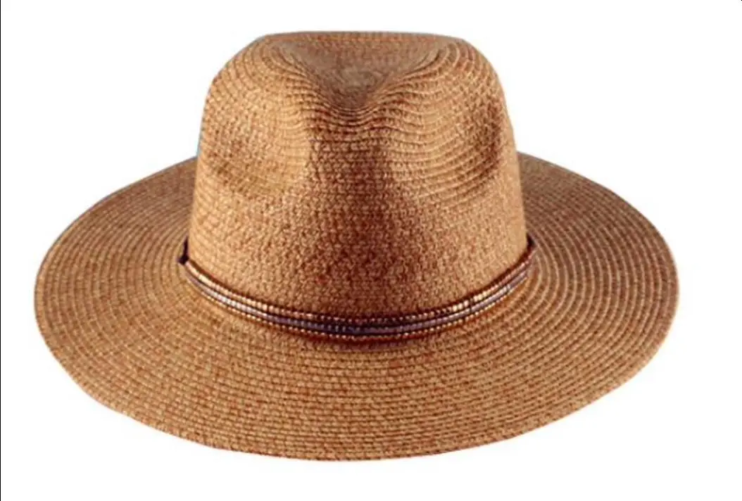 Lulla Collection By Bindya Beaded Trim Straw Hat 5 Lulla Collection By Bindya Beaded Trim Straw Hat - Image 3
