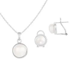 Splendid Pearls Sterling Silver 9-10mm Pearl Necklace & Earring Set -Jewelry Accessories NESR 206 1761251 2