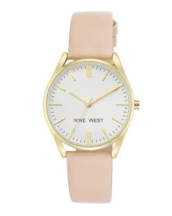 Nine West Faux Leather Strap Watch -Jewelry Accessories NW 1994WTPK 1761141 4 73a0104a e904 4e0c bd4d db8a5a40003b