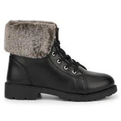 Olivia Miller Ana Faur Fur Combat Boot -Jewelry Accessories OMK 8083 1753773 8