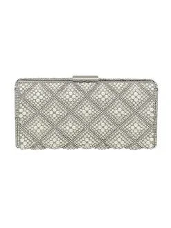 La Regale Tallulah Diamond Pattern Pearl Box Clutch -Jewelry Accessories RL40407 SIL 1759049 3