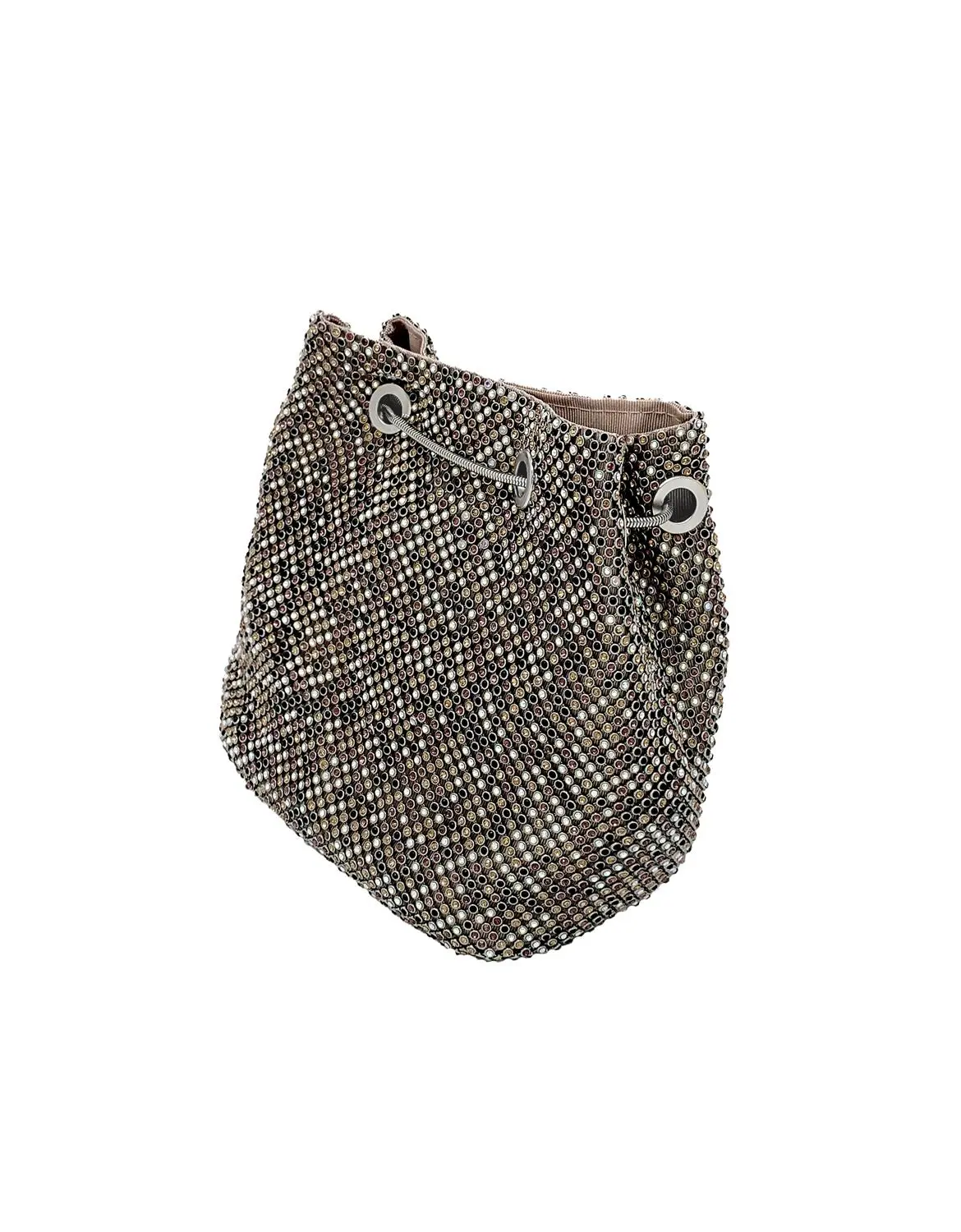 La Regale Skylar Crystal Link Mesh Bucket Bag 4 La Regale Skylar Crystal Link Mesh Bucket Bag - Image 2