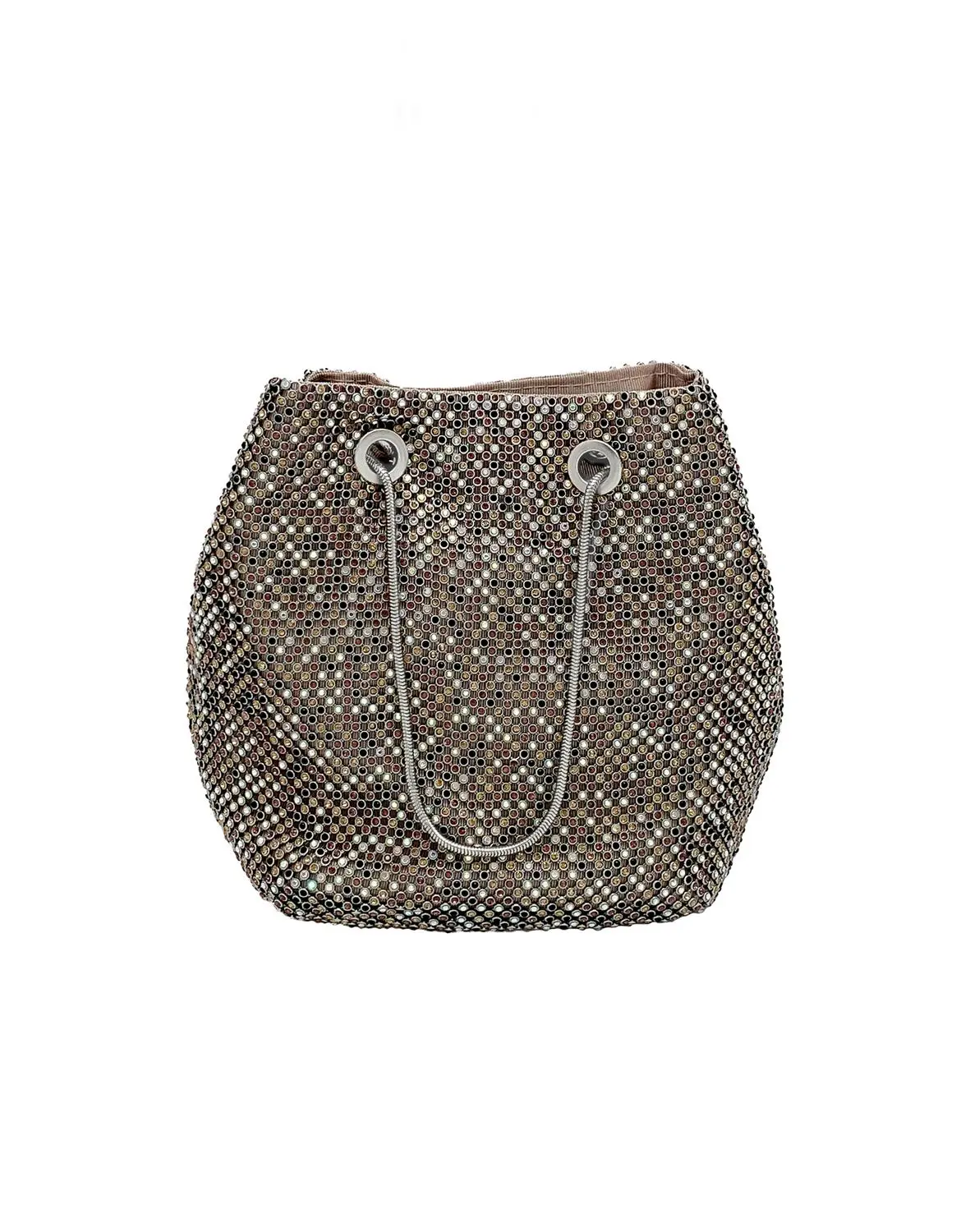La Regale Skylar Crystal Link Mesh Bucket Bag 5 La Regale Skylar Crystal Link Mesh Bucket Bag - Image 3