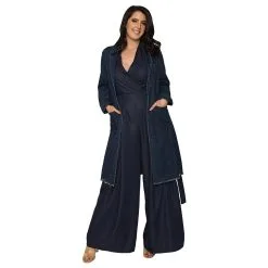 Standards & Practices Denim Robe Long Sleeves Collared Jacket -Jewelry Accessories SD3601671 1765152 2