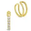 SF FINE 14K Gold Diamond Ear Cuff Set