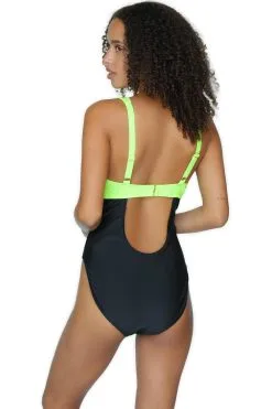 Hybrid Swim Bow Tied V-Neck Plunge One Piece Swimsuit -Jewelry Accessories SWM190 1754098 11