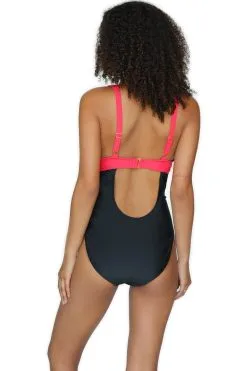 Hybrid Swim Bow Tied V-Neck Plunge One Piece Swimsuit -Jewelry Accessories SWM190 1754098 14