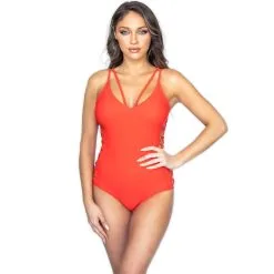 Hybrid Swim V-neck With Side Cutout One Piece Swimsuit -Jewelry Accessories SWM3983 1754098 8