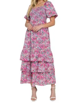 Free The Roses Floral Print Maxi Dress