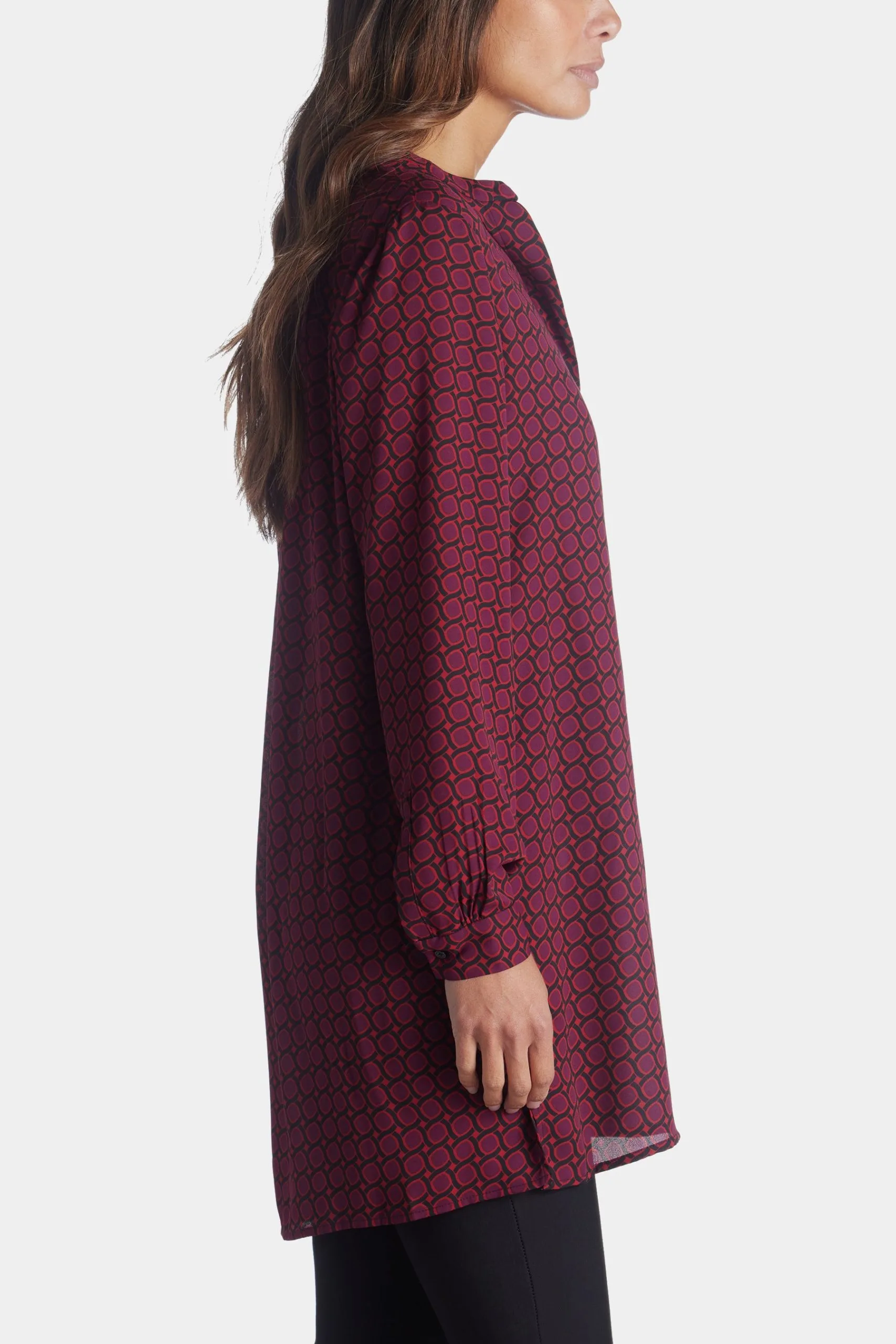 Anne Klein Printed Long Sleeve Pop-Over Tunic 5 Anne Klein Printed Long Sleeve Pop-Over Tunic - Image 3