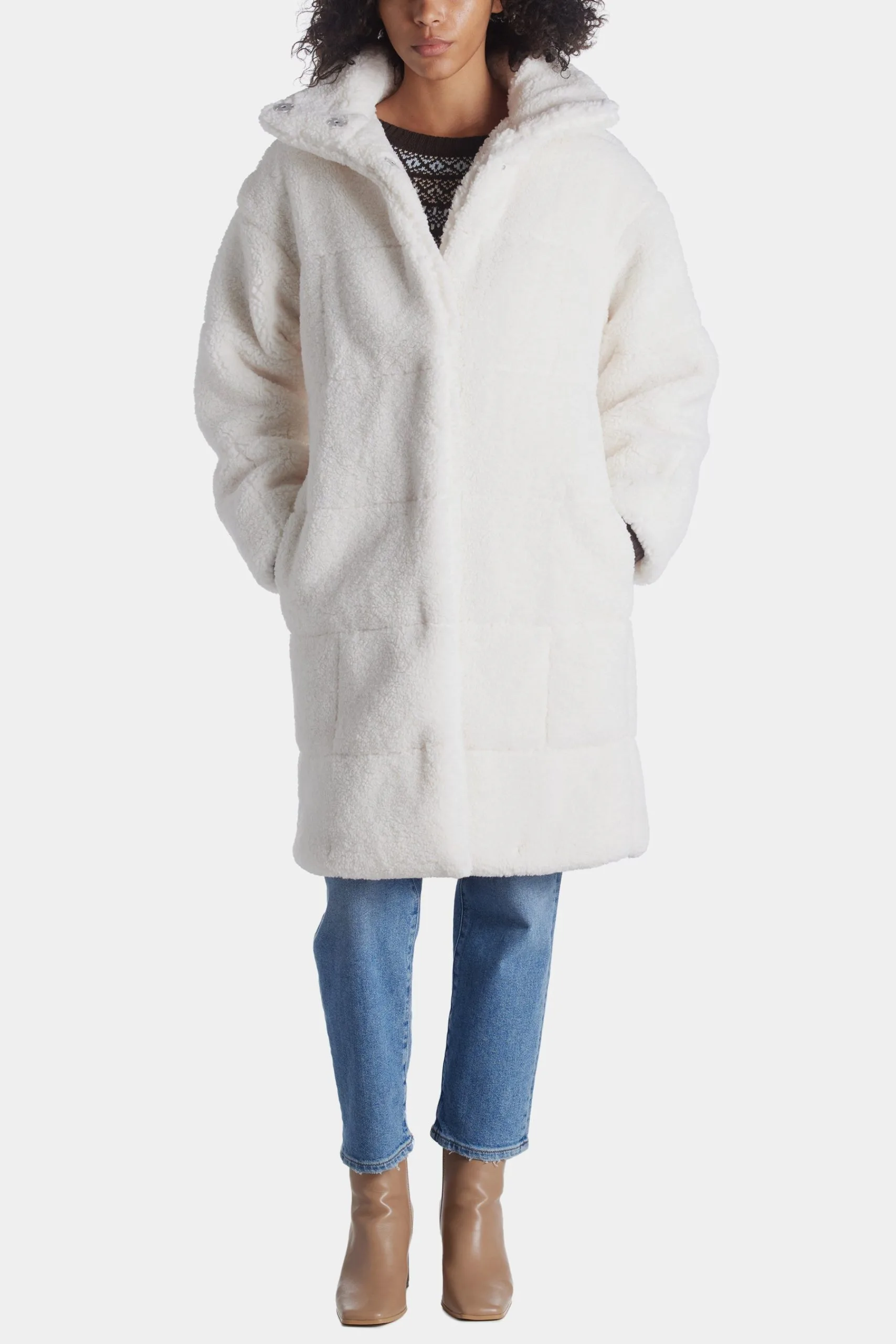 Levi's Patchwork Long Sherpa Coat 5 Levi's Patchwork Long Sherpa Coat - Image 3