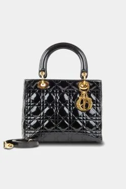 Lady Dior Patent GHW Large Cannage
