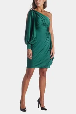 Mac Duggal Satin One Sleeved Cocktail Dress