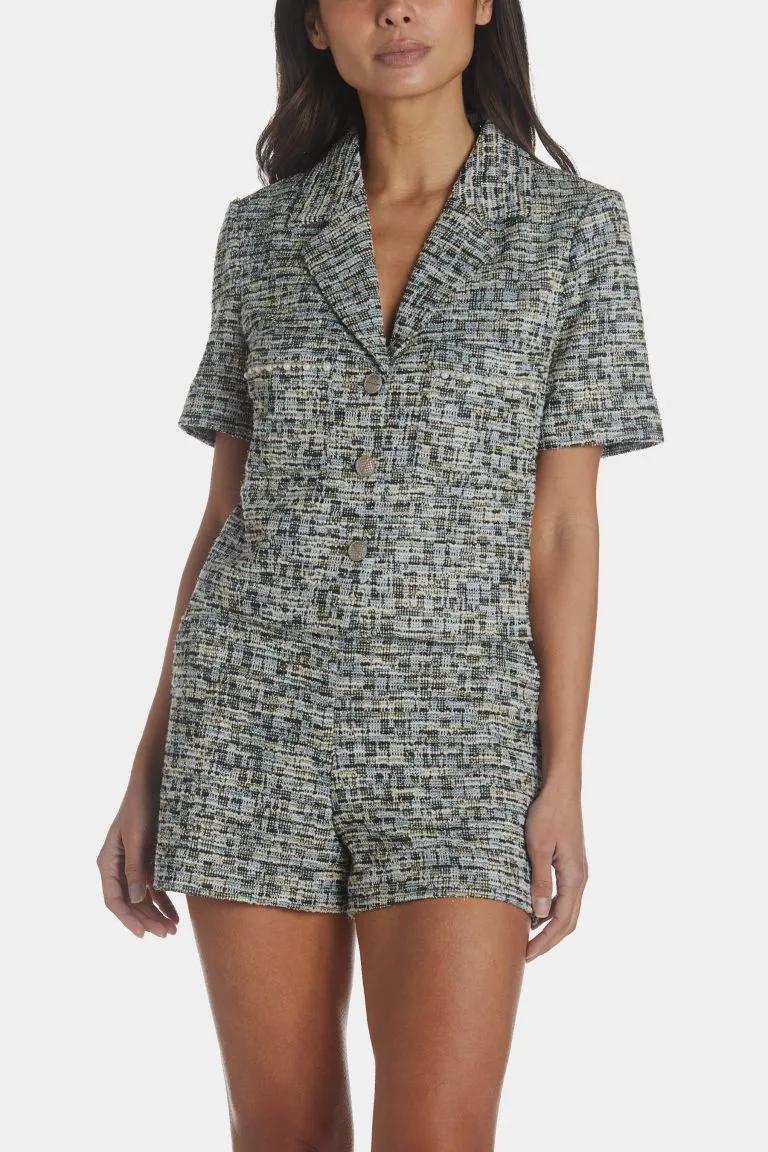 Current Air Short Sleeve Cropped Tweed Jacket 8 Current Air Short Sleeve Cropped Tweed Jacket - Image 6