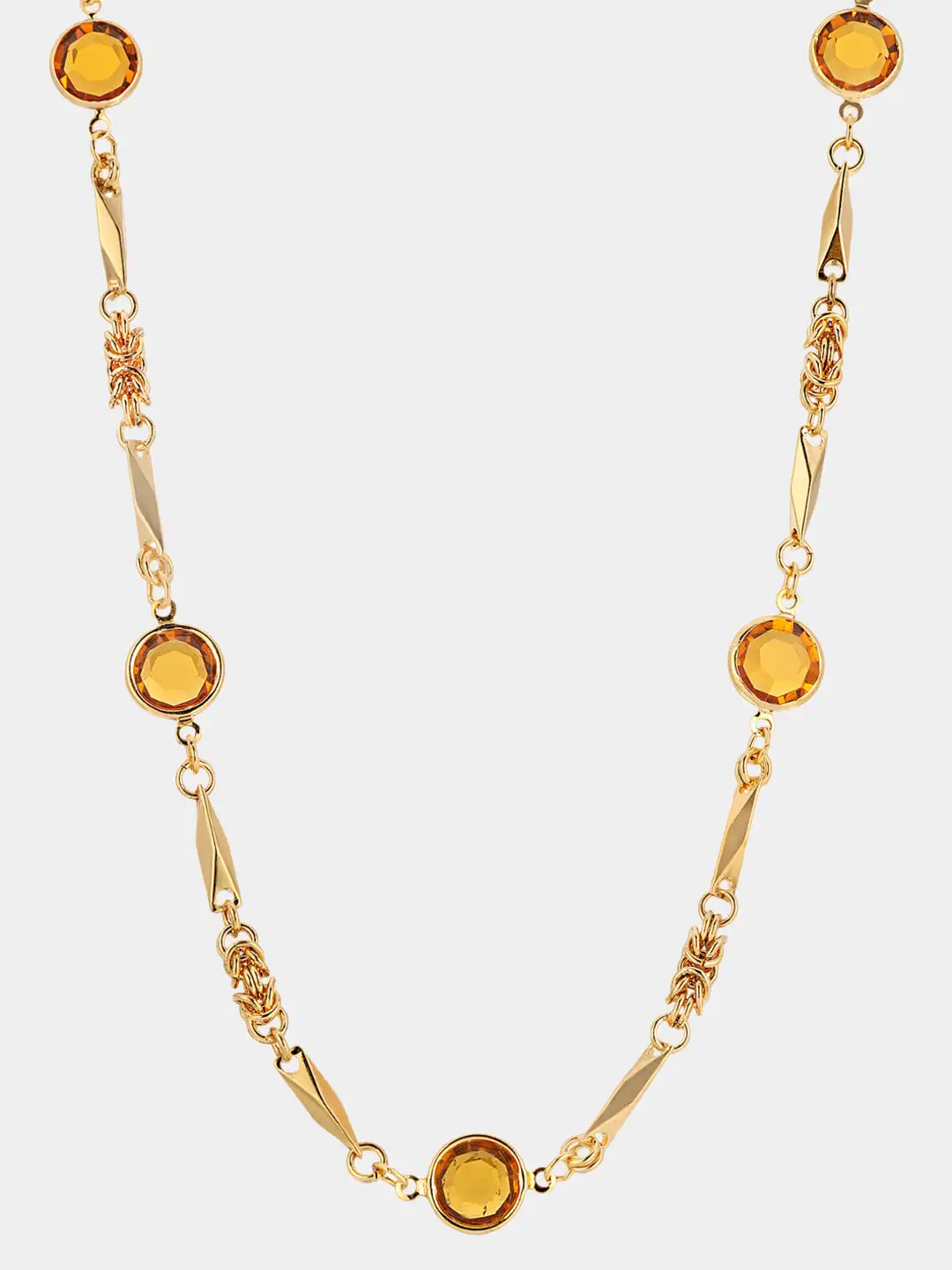 1928 Jewelry 14k Gold Dipped Topaz Chanel Necklace 3 1928 Jewelry 14k Gold Dipped Topaz Chanel Necklace